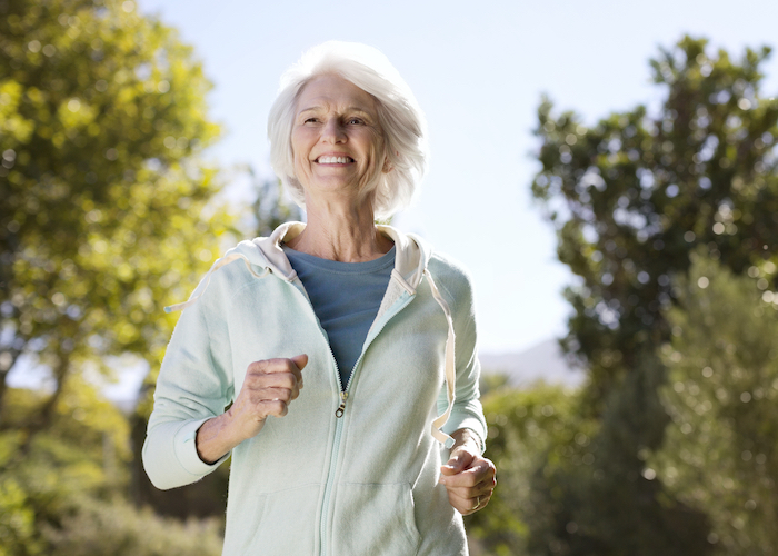 Elderly woman exercising