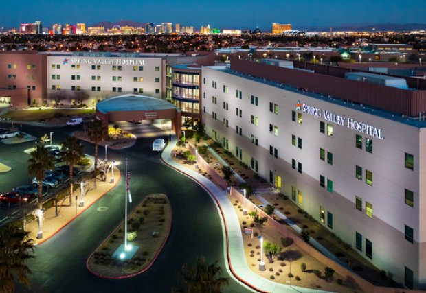 Night view of Spring Valley Hospital