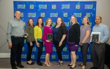 Nevada Donor Network Honorees standing in front of a blue banner